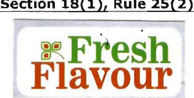 Fresh Flavour [label] Device mark 1484424 Trademark