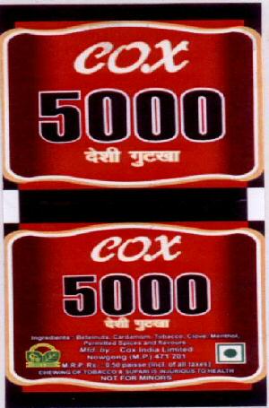 Cox 5000 (label) Device mark 1524530 Trademark