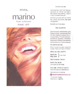 Mrs. Marino Device mark 1378014 Trademark