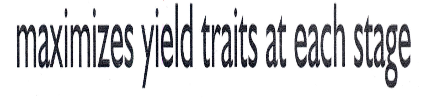 Maximizes Yield Traits At Each Stage Device mark 2840299 Trademark