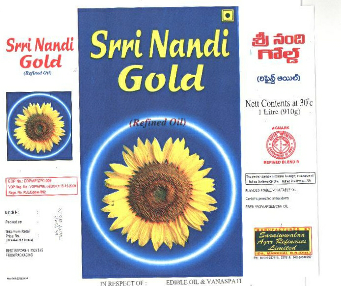Srri Nandi Gold (label) Device mark 1546990 Trademark