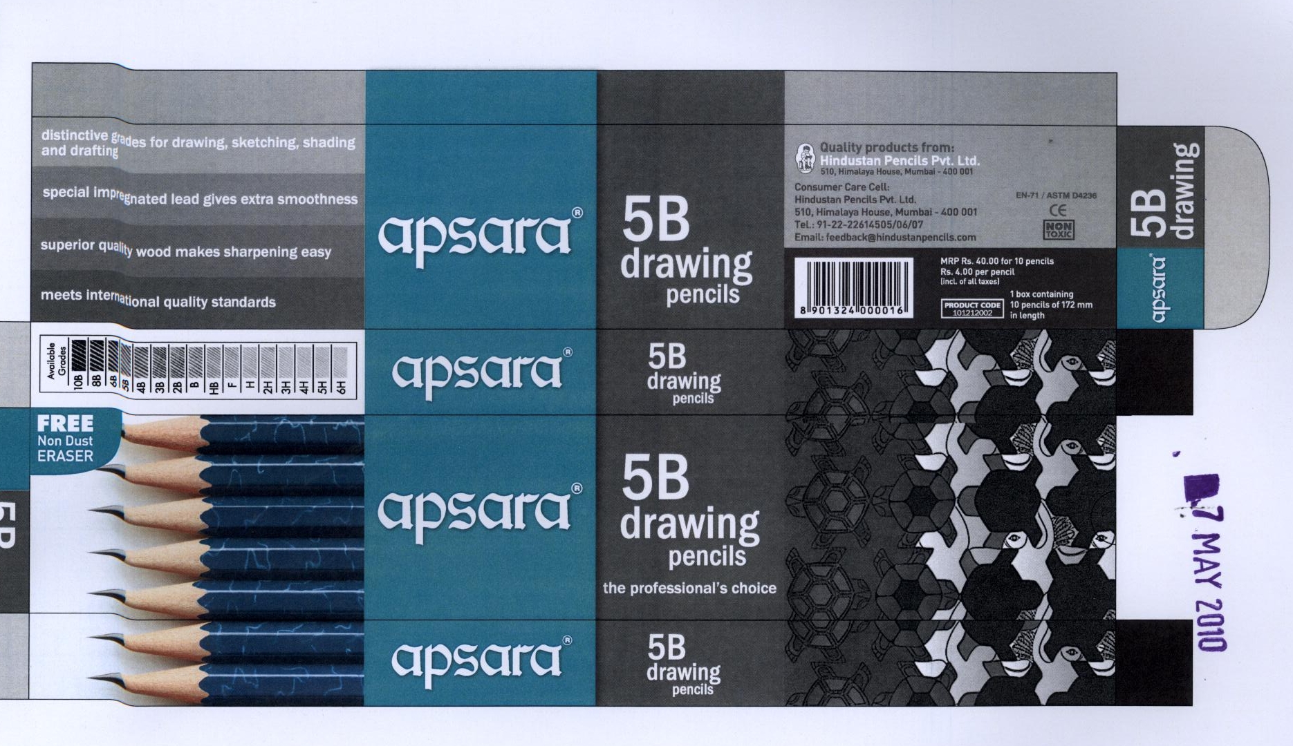 Apsara 5b Drawing Pencils Device mark 1962117 Trademark