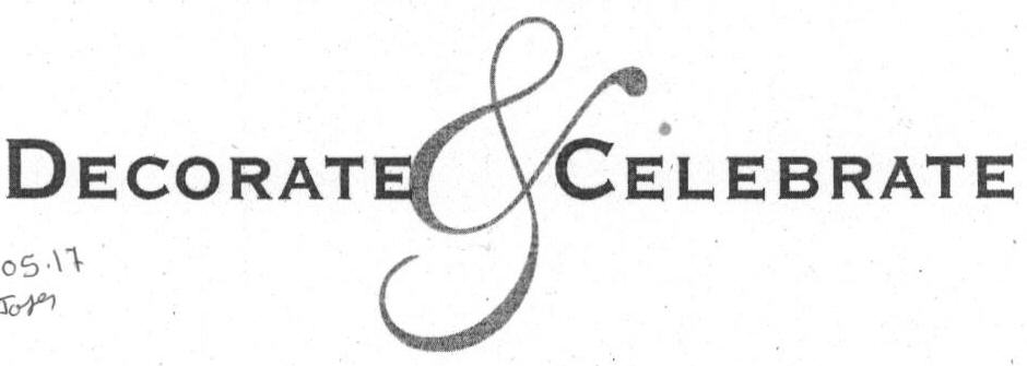 Decorate & Celebrate (label) Device mark 1633907 Trademark
