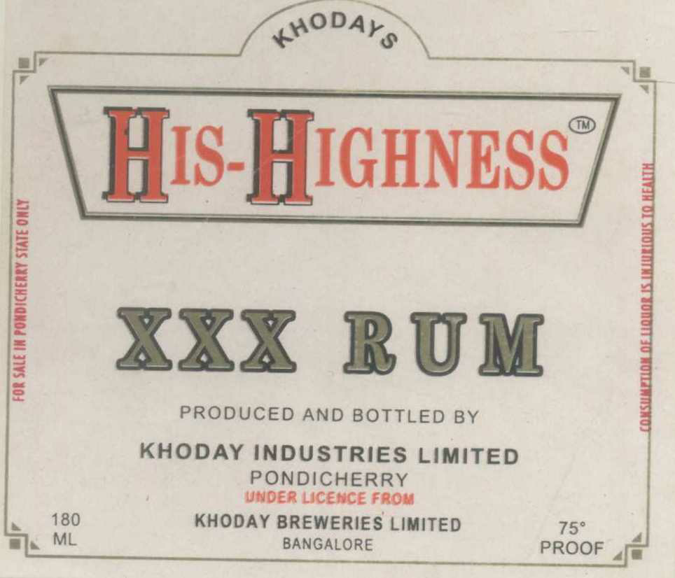 Khodays His-highness (label) Device mark 900933 Trademark