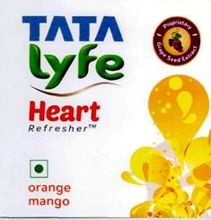 Tata Lyfe Heart Refresher (label) Device mark 2730069 Trademark