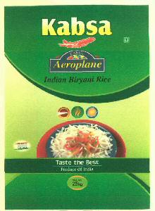 Aeroplane Kabsa (label) Device mark 2708873 Trademark