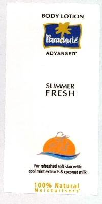 Body Lotion Parachute Advansed Summer Fresh (device Of Tree) Device mark 2292151 Trademark