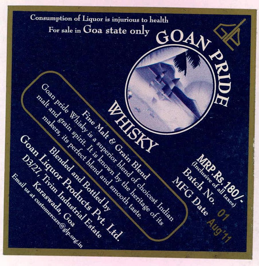 Goan Pride Whisky Device mark 2215266 Trademark