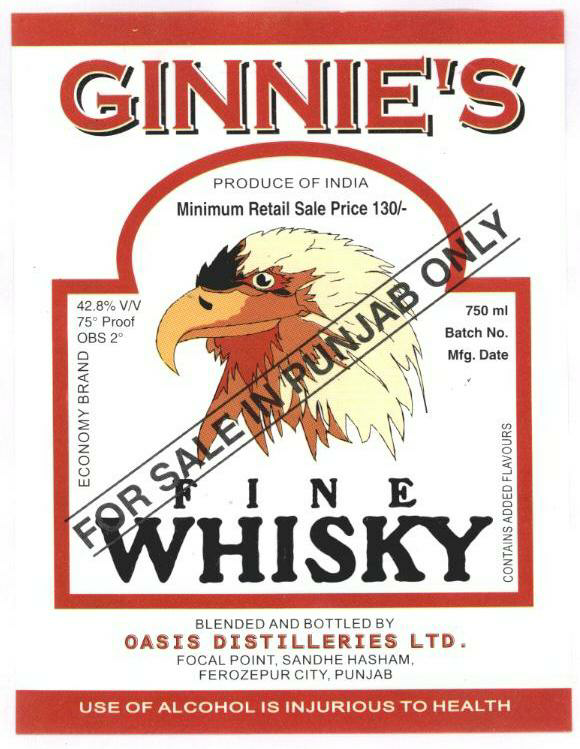 Ginnie"s Whisky (label) Device mark 1637021 Trademark