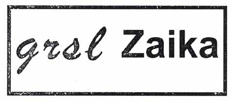 Grsl Zaika Device mark 1802573 Trademark
