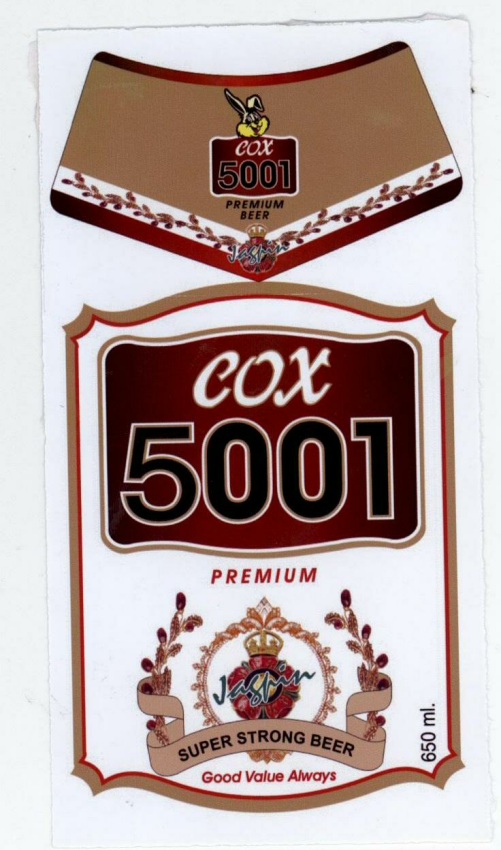Cox 5001 With Lable Device mark 1492407 Trademark