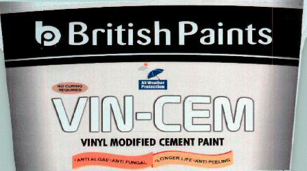 British Paints Vin-cem(with Label) Device mark 2025881 Trademark