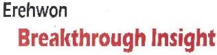 Erehwon Breakthrough Insight Device mark 1851123 Trademark