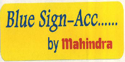 Blue Sign-acc...... By Mahindra Device mark 2310621 Trademark