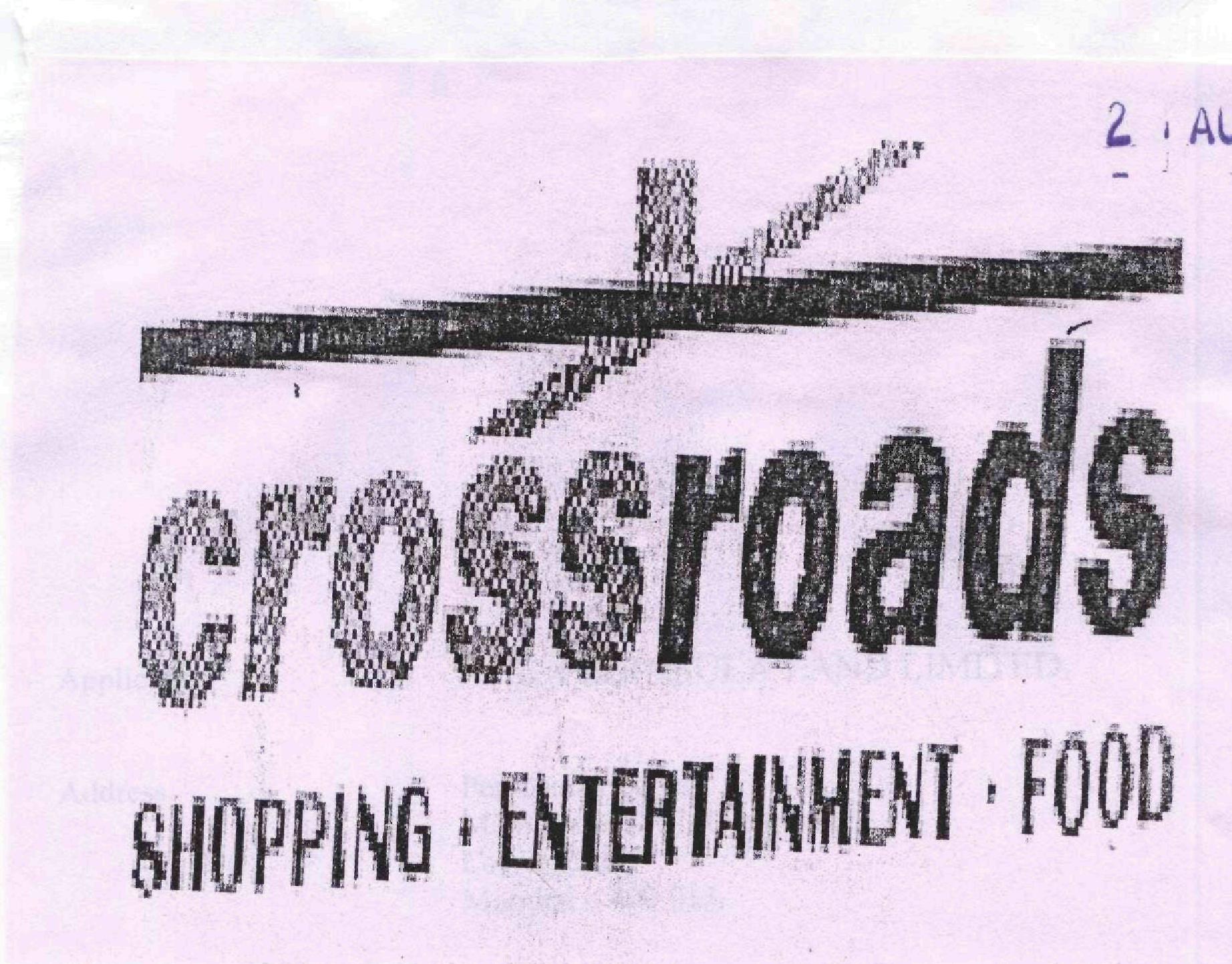 Crossroads (label) Device mark 1723489 Trademark