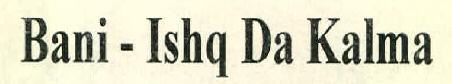 Bani-ishq Da Kalma Device mark 2499298 Trademark