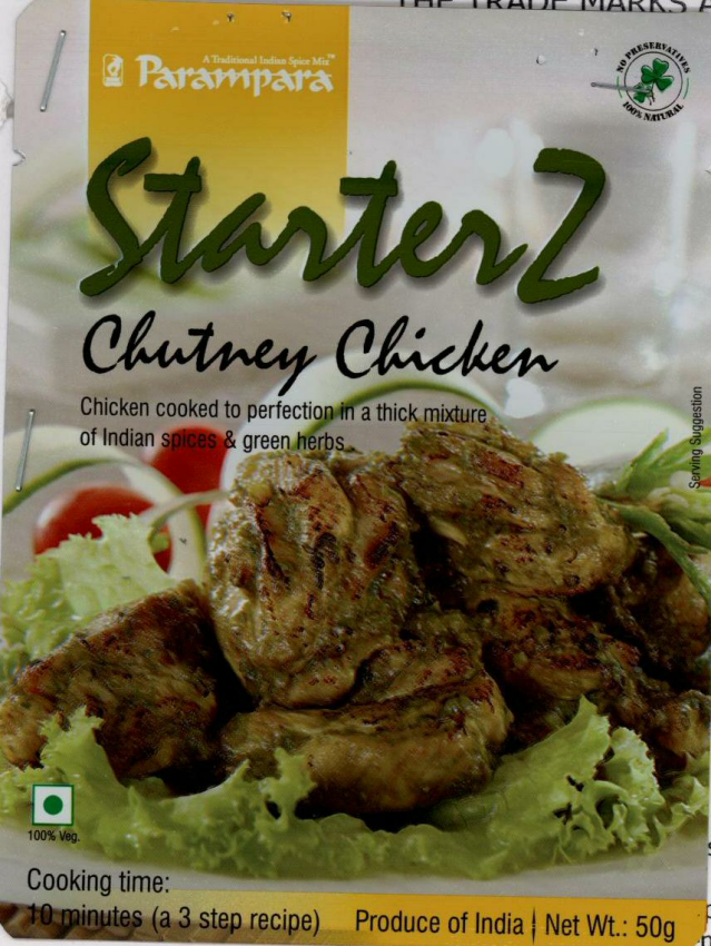 Starterz Chutney Chicken (label) Device mark 1580666 Trademark