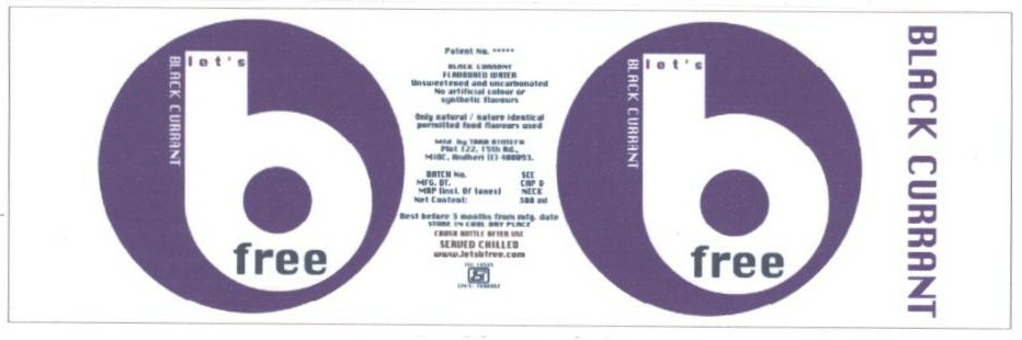 Black Currant B Free (label) Device mark 1427239 Trademark