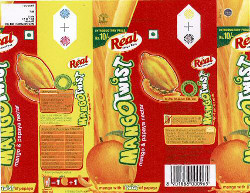 Mango Twist Real Nature Fresh With Label Device mark 1424859 Trademark