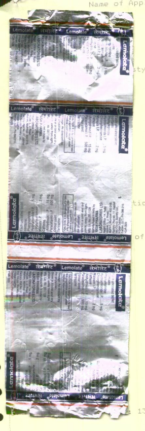 Lemolate (label) Device mark 1087435 Trademark