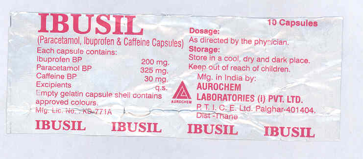 Ibusil (label) Device mark 1768304 Trademark