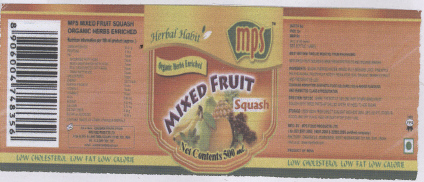 Mps Mixed Fruit Squash (device) Device mark 2186038 Trademark