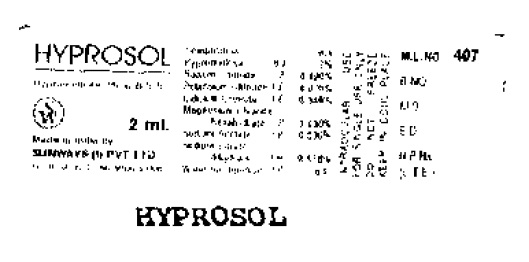 Hyprosol (label) Device mark 707896 Trademark