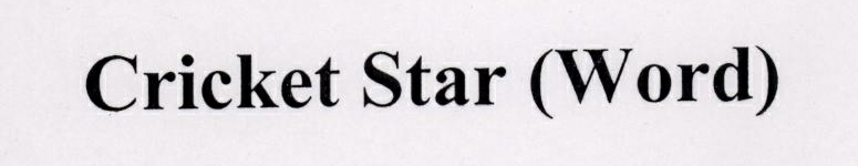 Cricket Star (word) Device mark 1777222 Trademark