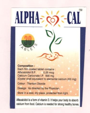 Alpha Cal (device) Device mark 1240789 Trademark