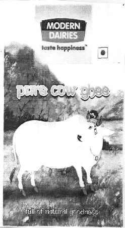 Modern Dairies Pure Cow Ghee (label) Device mark 2495461 Trademark