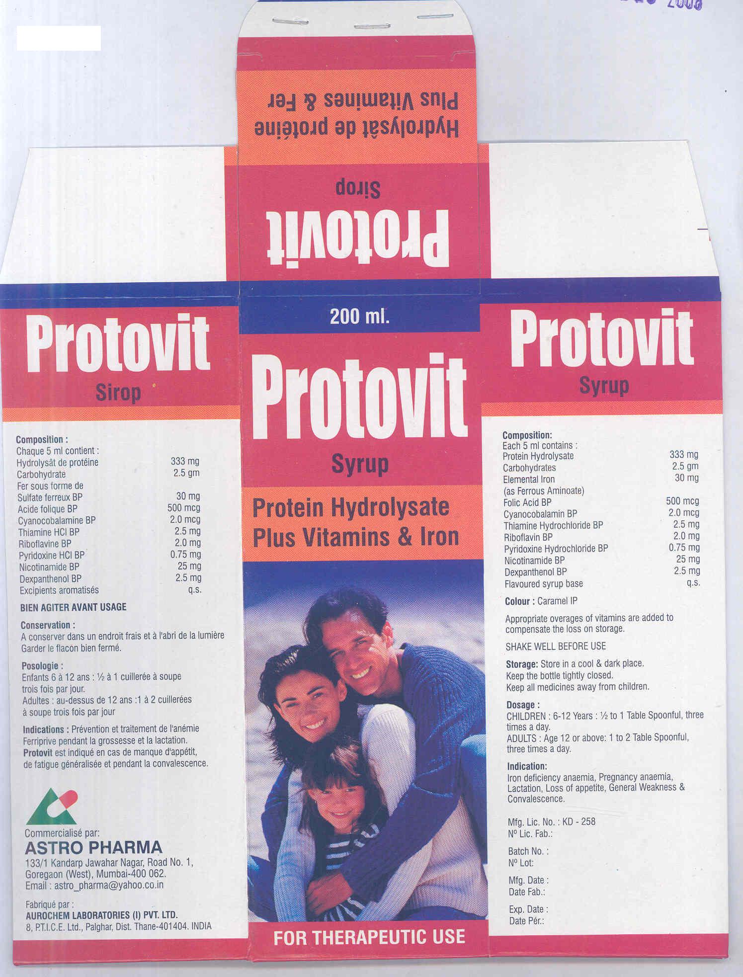 Protovit Syrup (label) Device mark 1768294 Trademark