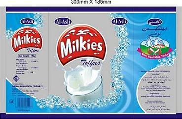 Al-asli Milkies Toffees (label) Device mark 2703770 Trademark