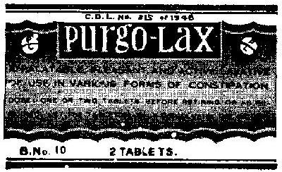 Purgo-lax Device mark 140158 Trademark