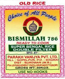 Bismillah 786 Device mark 1816114 Trademark