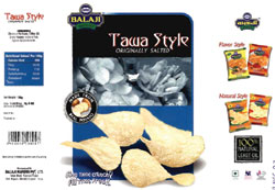 Balaji Wafers Tawa Style ( Lable, Device Of Potato Chips) Device mark 1465447 Trademark