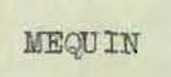 Mequin. Device mark 456336 Trademark