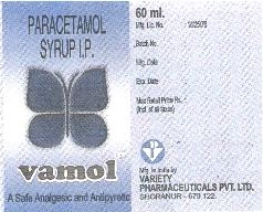 Vamol, A Safe Analgesic And Antipyretic Device mark 1804074 Trademark