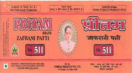 Pritam, Zafrani Patti, With Man Face Device Device mark 1364939 Trademark
