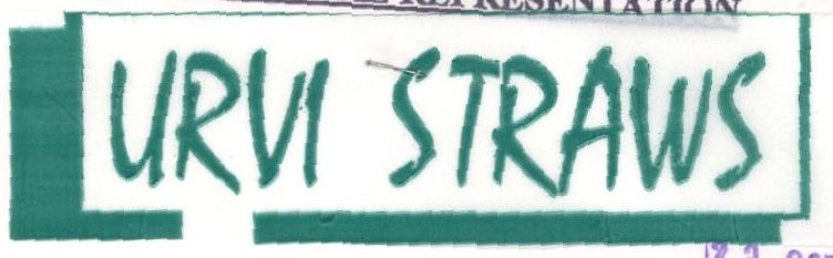 Urvi Straws Device mark 1053911 Trademark