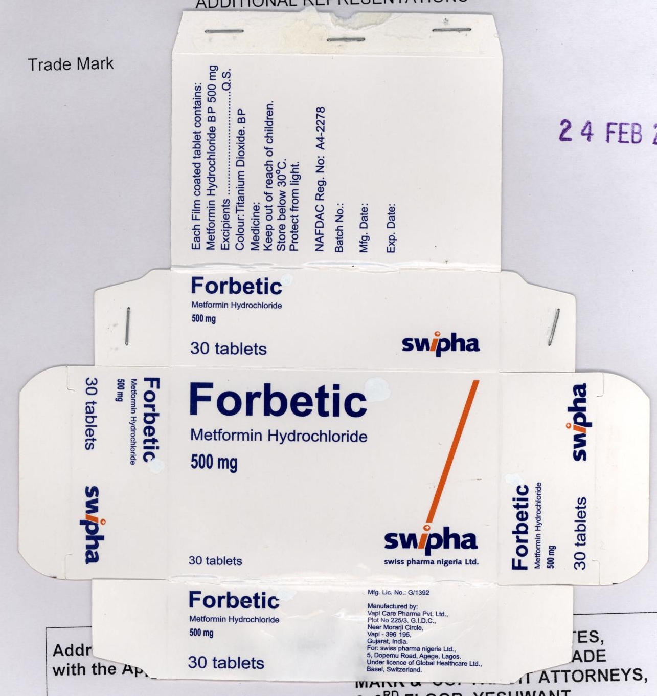 Forbetic (label) Device mark 1788807 Trademark