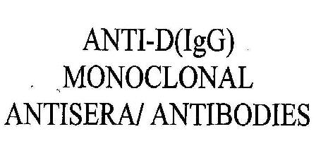 Anti-d(igg) Monoclonal Antisera/ Antibodies Device mark 2018783 Trademark