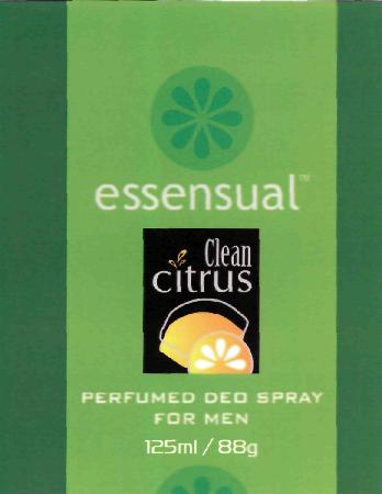 Essensual Perfumed Deo Spray For Men (label) Device mark 2230959 Trademark