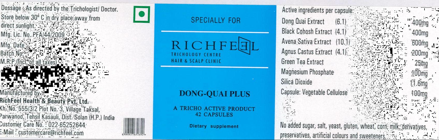 Richfeel Dong-quai Plus Device mark 1984827 Trademark