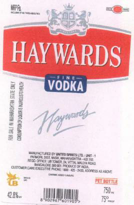 Haywards Fine Vodka Device mark 2211923 Trademark