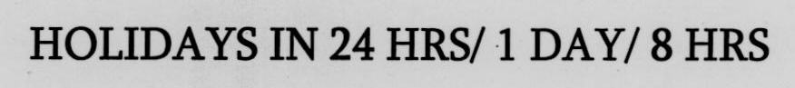 Holidays In 24hrs/ 1 Day/ 8 Hrs Device mark 1662304 Trademark