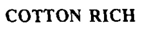 Cotton Rich Device mark 858833 Trademark