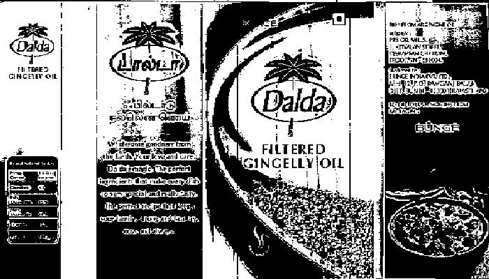 Dalda Filtered Gingelly Oil (label) Device mark 1329507 Trademark
