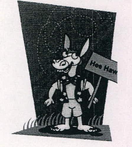 Hee Haw (device Of Animal With Notice Board) Device mark 1421693 Trademark