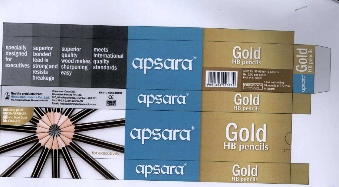 Apsara Gold Hb Pencils Device mark 1962096 Trademark