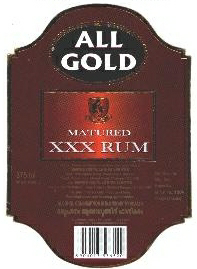 All Gold Matured Xxx Rum Device mark 1884928 Trademark